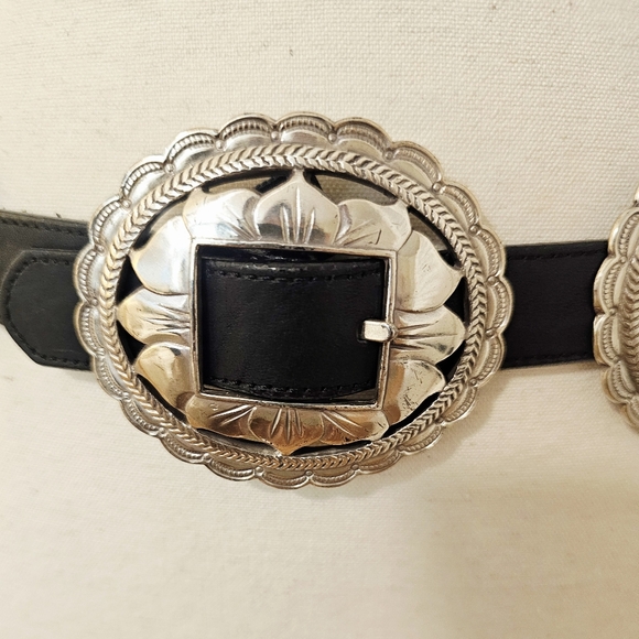 Vintage 1990s Brighton sunflower concho belt SIze Medium - Picture 3 of 11